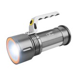 LED žibintuvėlis su rankena 10W ZOOM su akumuliatoriumi 2x18650 T6 LTC pilkas (grey)